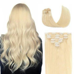 Clip In Hair Extensions Blonde #613 Single Drawn