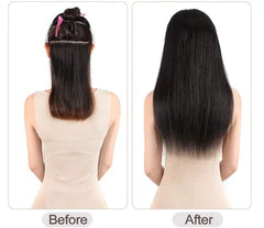 Clip Hair Extensions Black 100g Heat resistant