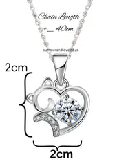 Cat Moissanite 0.5 CT Diamond with Sterling silver necklace