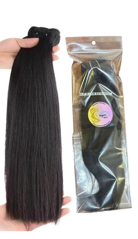Hair Bundles (Double Drawn) Remy  Light Black with a Brown Undertone 90-100g
