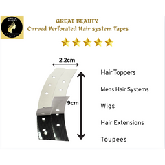 36 Pcs Hair System Professional Tapes C Shaped Black ( Great Beauty)