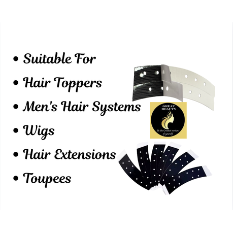 36 Pcs Hair System Professional Tapes C Shaped Black ( Great Beauty)