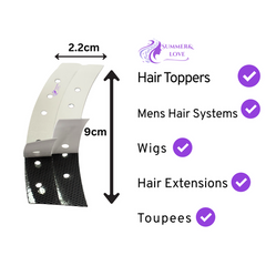 Hair System Tapes 9cm X2,2cm Mens Hair, Wigs, Toppers 36pcs Black