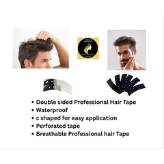 36 Pcs Hair System Professional Tapes C Shaped Black ( Great Beauty)